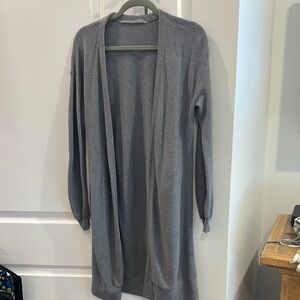Athleta Gray Open-Front Women's Sweater long